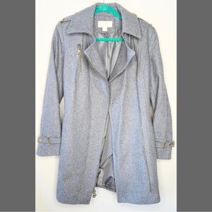 Michael Kors Gray Trench Coat with Classic Design